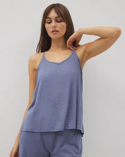 Soma Women's Lightweight Rib Knit Pajama Cami In Blue Size Medium |  Mother's Day Pajamas