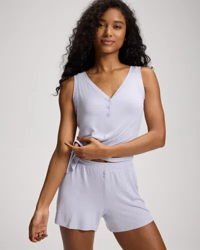 Soma Women's Lightweight Rib Knit Pajama Shorts In Blue Size Xs |  Pajama Sets In Morning Light