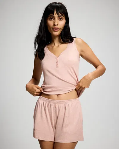 Soma Women's Lightweight Rib Knit Pajama Shorts In Neutral Size Small |  Pajama Sets In Heather Clay