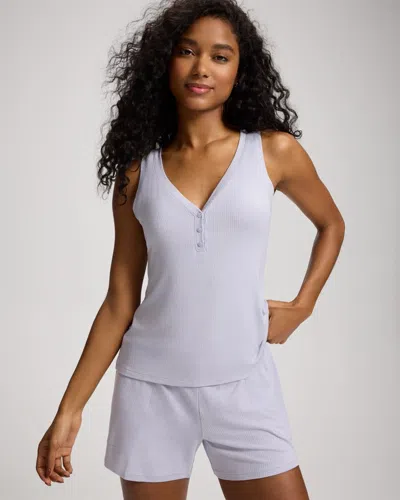 Soma Women's Lightweight Rib Knit Slim Fit Pajama Tank Top In Blue Size Xs |  Pajama Sets In Morning Light