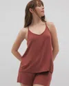 Soma Women's Lightweight Rib Knit Cami Pajama Top In Neutral Size 2xl |  Pajama Sets In Spiced Mahogany