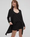 Soma Women's Lightweight Rib Knit Long Sleeve Wrap In Black Size Large/xl |  In Black