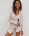 Soma Women's Lightweight Rib Knit Long Sleeve Wrap In Neutral Size Large/xl |  In Heather Barely There
