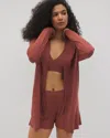 Soma Women's Lightweight Rib Knit Long Sleeve Wrap In Neutral Size Small/medium |  In Spiced Mahogany
