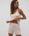 Soma Women's Lightweight Rib Knit Pajama Shorts In Neutral Size 2xl |  Mother's Day Pajamas In Heather Barely There