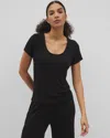 Soma Women's Lightweight Rib Knit Short Sleeve Sleep Tee In Black Size 2xl |  Mother's Day Pajamas In Black