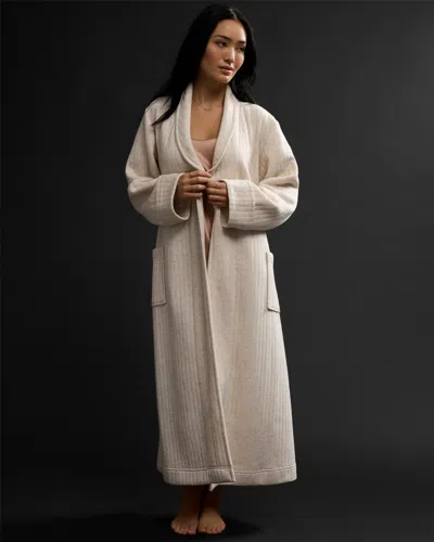 Soma Women's Limited Edition Quilted Long Robe In Ivory Size Small/medium |  Getting Ready Robe In White