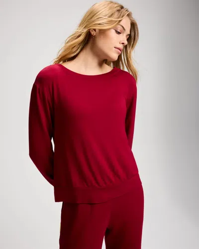 Soma Women's Long Sleeve  Top In Red Size Medium |   Sets