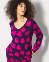 Soma Women's Long Sleeve V-neck In Navy Blue Size 2xl |  Pajama Sets In Love Struck Navy