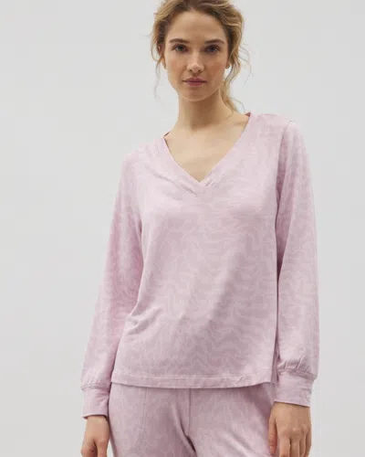 Soma Women's Long Sleeve V-neck In Purple Size Small |  Pajama Sets In Cant Be Tamed Lilac