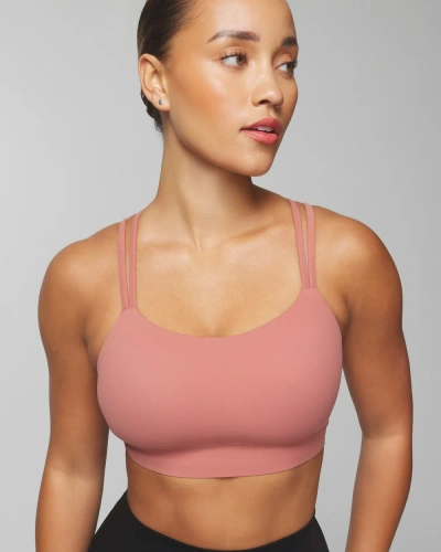 Soma Women's Longline Yoga Bra In Pink Size Small |  In Clay Rose