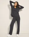 Soma Women's Lurex Straight Leg Sweater Pants In Gray Size Small |  In Obsidian Gray