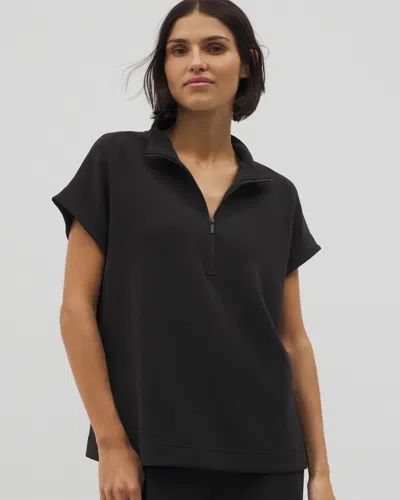 Soma Women's Luxe Modal Quarter Zip Top In Black Size Medium |  Gifts For Mom
