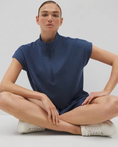 Soma Women's Luxe Modal Quarter Zip Top In Blue Size 2xl |  Gifts For Mom In Ink Blue