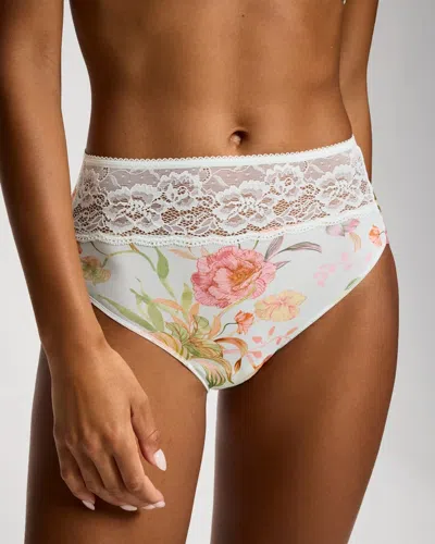 Soma Women's Microfiber Modern Brief No-show Panty With Lace In Green Size Xs |  Vanishing Edge Panti In Island Serenade M Aqua