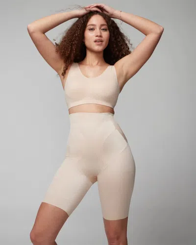 Soma Women's Mid-level Shapewear High-waist Thigh Slimmer In Light Nude Size 2xl In Sand