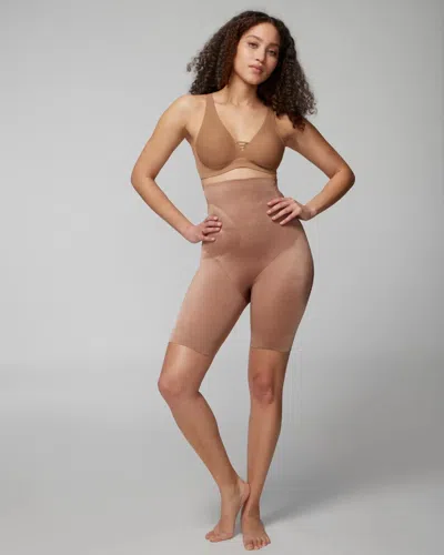 Soma Women's Mid-level Shapewear High-waist Thigh Slimmer In Warm Nude Size 2xl