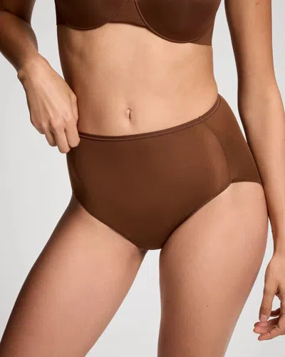 Soma Women's Modern Brief No-show Panty In Brown Nude Size Xs |  Vanishing Edge Panties In Cinnamon Latte