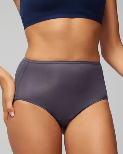 Soma Women's Modern Brief No-show Panty In Gray Size Small |  Vanishing Edge Panties In Gray Ink