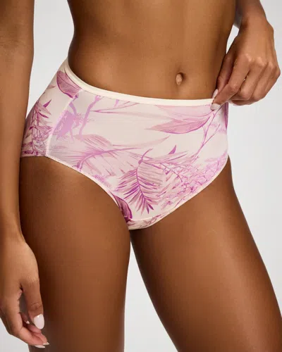 Soma Women's Modern Brief No-show Panty In Ivory Size Small |  Vanishing Edge Panties In Tropical Radiance M White