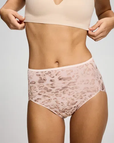 Soma Women's Modern Brief No-show Panty In Porcelain Ivory Size Small |  Vanishing Edge Panties In Wild Oasis Porcelain