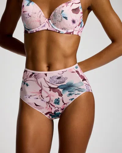 Soma Women's Modern Brief No-show Panty In Purple Size Xs |  Vanishing Edge Panties In Florence Blooms M Lilac