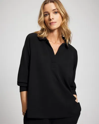 Soma Women's Modern Modal Button Up Long Sleeve Top In Black Size Xs |