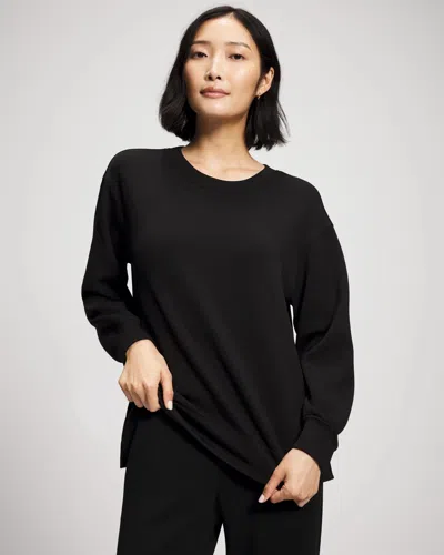 Soma Women's Modern Modal Crewneck Sweatshirt In Black Size Xs |