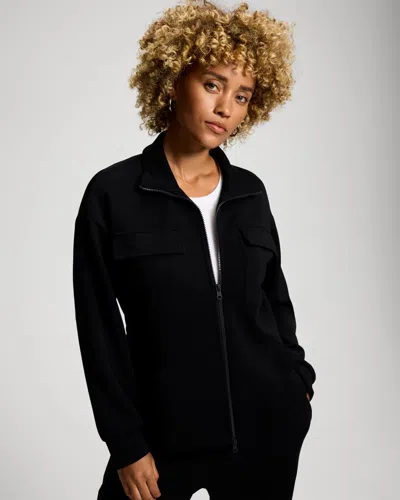 Soma Women's Modern Modal Funnel Neck Cinch Jacket In Black Size Small |