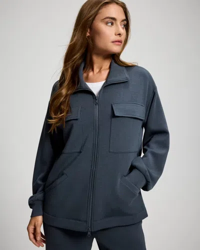 Soma Women's Modern Modal Funnel Neck Cinch Jacket In Gray Size Xs |  In Moon Gaze
