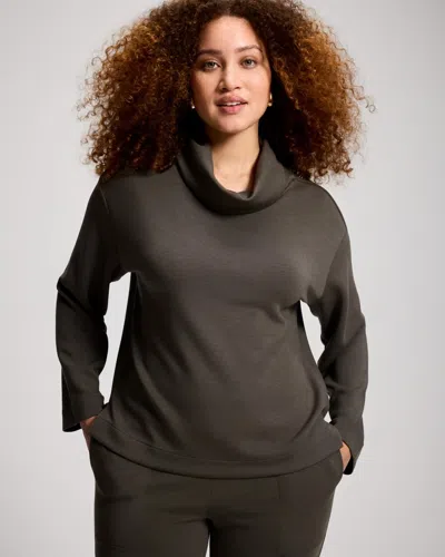 Soma Women's Modern Modal Funnel Neck Top In Green Size Xs |  In Dark Gray Olive