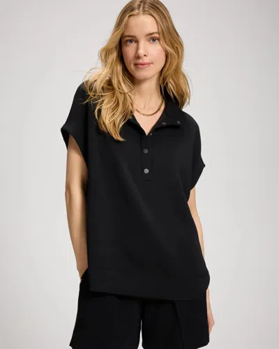 Soma Women's Modern Modal Quarter-snap Short Sleeve In Black Size Xs |