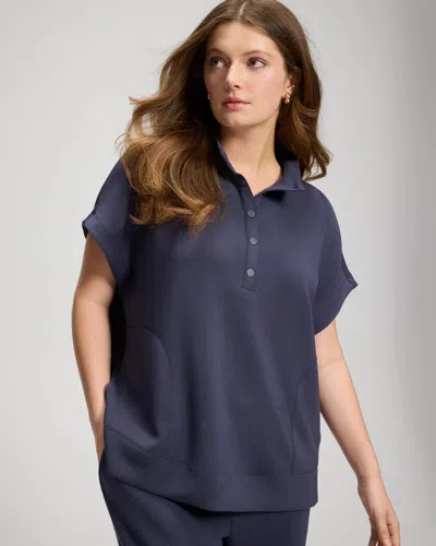 Soma Women's Modern Modal Quarter-snap Short Sleeve In Blue Size Small |  In Deep Indigo