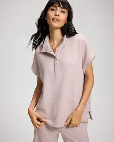 Soma Women's Modern Modal Quarter-snap Short Sleeve In Purple Size Small |  In Heather Mauve