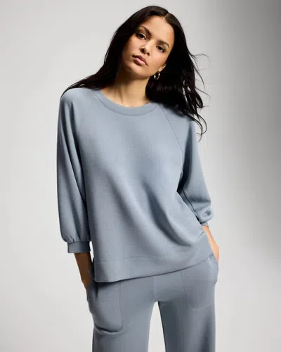 Soma Women's Modern Modal Relaxed 3/4 Sleeve Top In Blue Size Xs |  In Blue Dusk