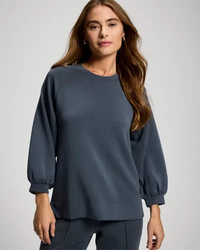 Soma Women's Modern Modal Relaxed 3/4 Sleeve Top In Gray Size Xs |  In Moon Gaze