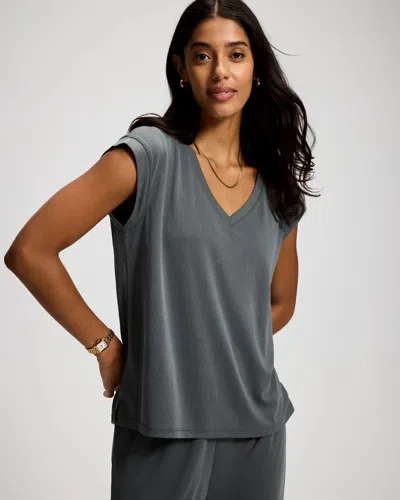 Soma Women's Modern Modal Relaxed Short Sleeve Top In Green Size Xs |  In Nightwatch Olive