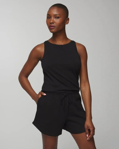 Soma Women's Most Loved Cotton Pajama Shorts In Black Size Medium |