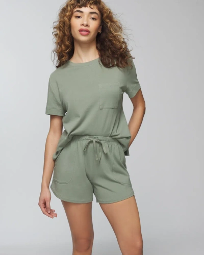 Soma Women's Most Loved Cotton Pajama Shorts In Sage Green Size Xs |  In Restoration Green