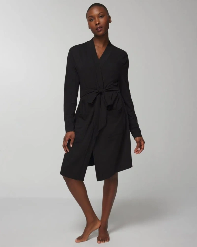 Soma Women's Most Loved Cotton Robe In Black Size Small/medium |