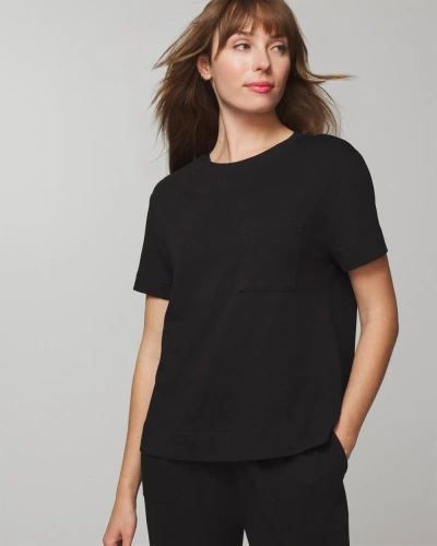 Soma Women's Most Loved Cotton Short Sleeve Pocket T-shirt In Black Size Xs |