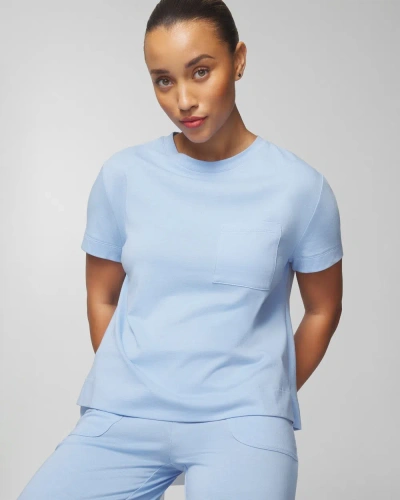 Soma Women's Most Loved Cotton Short Sleeve Pocket T-shirt In Light Blue Size Medium |  In Serenity