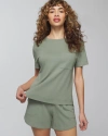 SOMA WOMEN'S MOST LOVED COTTON SHORT SLEEVE POCKET T-SHIRT IN SAGE GREEN SIZE SMALL | SOMA