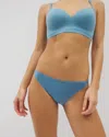 Soma Women's No Show Bikini Panty In Blue Size Small |  Vanishing Edge Panties