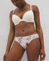 Soma Women's No Show Bikini Panty With Lace In Ivory Size Xs |  Vanishing Edge Panties In Rhapsody Flora M Sugar