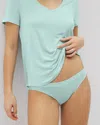 Soma Women's No Show Cotton Bikini Panty In Green Size Medium |  Vanishing Edge Panties In Harbor Green