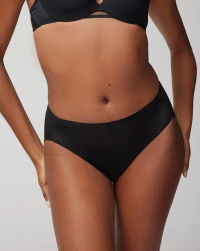 Soma Vanishing Edge Microfiber Underwear High Leg In Black