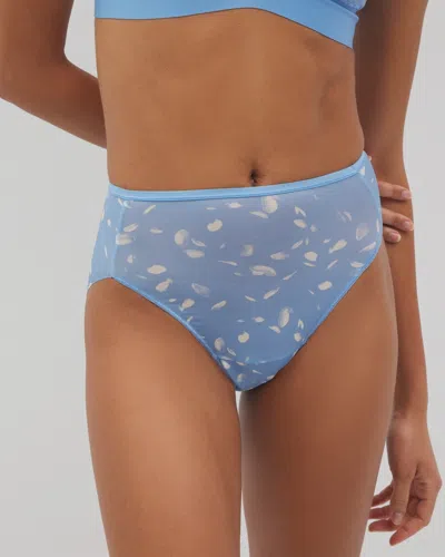 Soma Women's No Show High-leg Panty In Blue Size Xl |  Vanishing Edge Panties In Dreamiest Dot Wishful