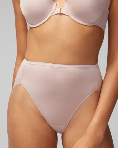 Soma Vanishing Edge Microfiber High Leg In Light Pink Nude