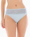 Soma Women's No Show High-leg Panty With Lace In Blue Size Medium |  Vanishing Edge Panties In Ocean Air
